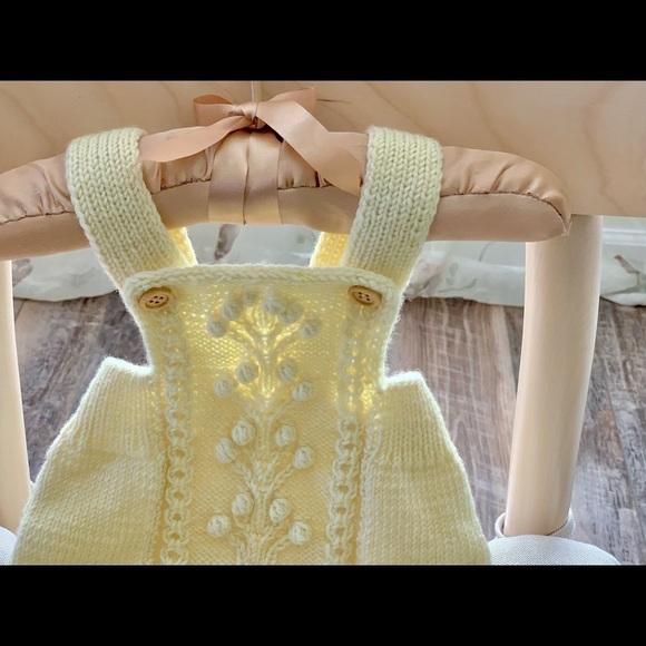 Baby Onesie 0-3 m Hand Knitted Organic Wool Romper Baby Clothes Gift Overalls - Picture 8 of 16